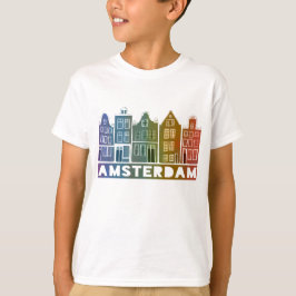 Canal House Row Amsterdam Holland Colorful T-Shirt