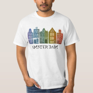 Canal House Row Amsterdam Holland Holland Rainbow T-Shirt