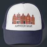 Canal House Row Amsterdam Holland Truckerkappe<br><div class="desc">Zeigen Sie Ihre Liebe für Holland mit diesem skurrilen Amsterdamer Häuser Musterkunsttee. Macht ein tolles Geburtstagsgeschenk! Sie können ihn anpassen und den Text auch hinzufügen oder ändern. Karo in meinem Shop für viel mehr Farben und Muster! Und mehr passende Artikel wie Tasche,  T-Shirts,  Aufkleber und Tasse.</div>