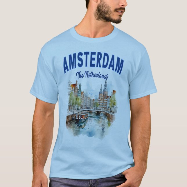 Canal Houses in Amsterdam: Niederlande T-Shirt (Vorderseite)