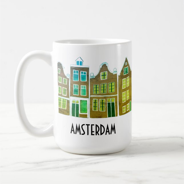 Canal Houses Row Amsterdam Holland Holland Travel Kaffeetasse (Links)