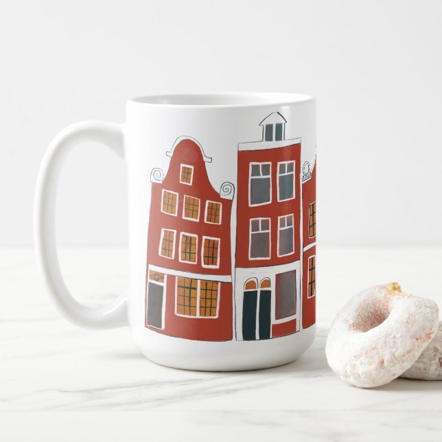 Canal Houses Row Amsterdam Holland Kaffeetasse (Mit Donut)