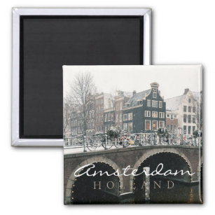 Canal in Amsterdam in winter Magnet