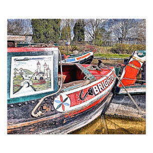 CANAL NARROWBOATS FOTODRUCK