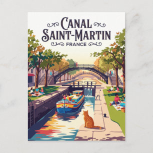 Canal Saint-Martin Frankreich Postkarte