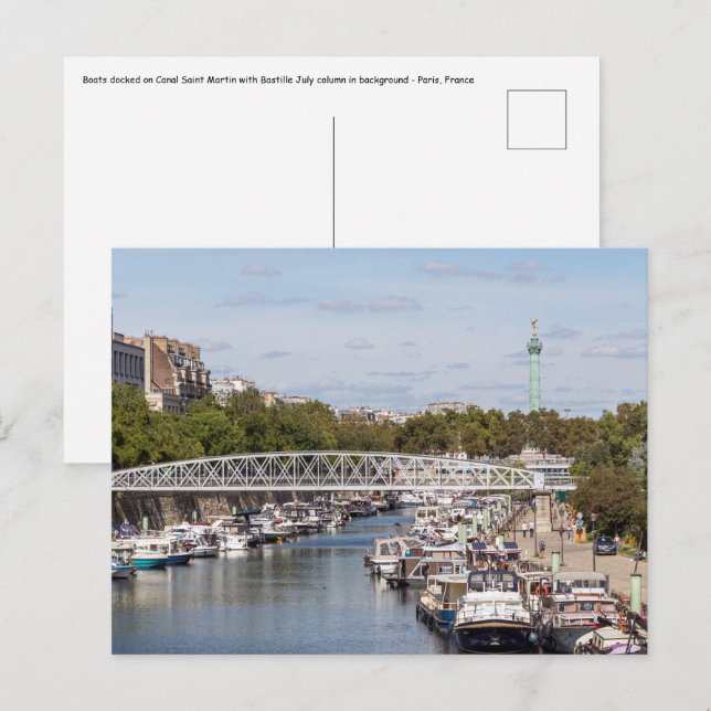 Canal Saint Martin - Paris Postkarte (Vorne/Hinten)