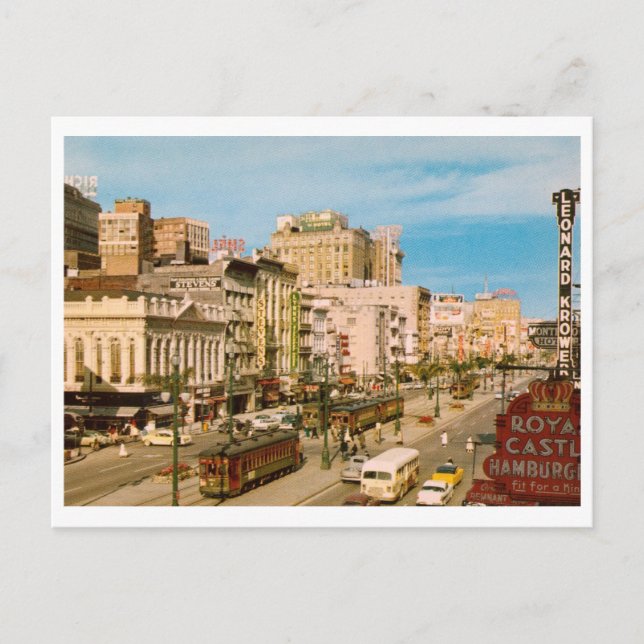 Canal St, New Orleans LA Vintage Postkarte (Vorderseite)