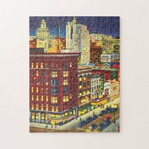 Canal Street at Night, New Orleans, Louisiana Puzzle