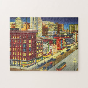 Canal Street nachts, New Orleans, Louisiana Puzzle