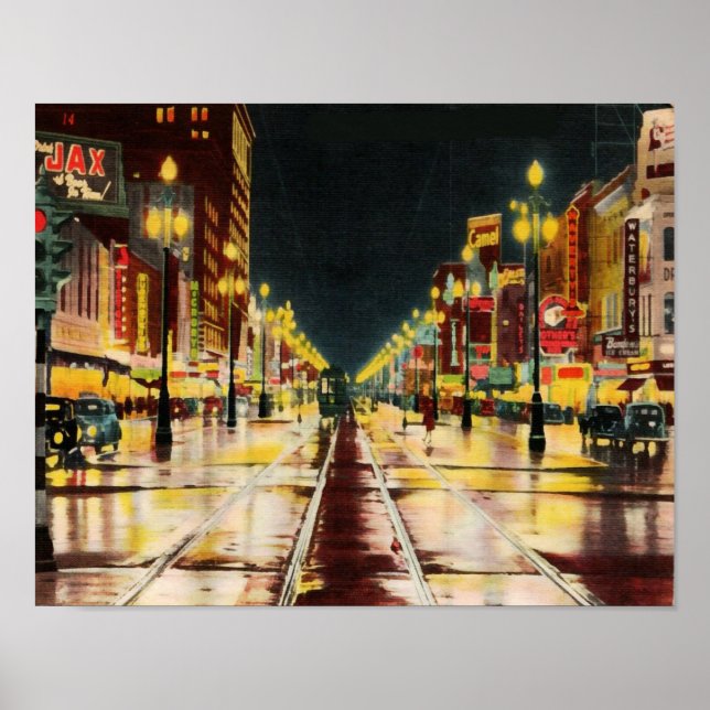 "Canal Street" New Orleans Poster (Vorne)
