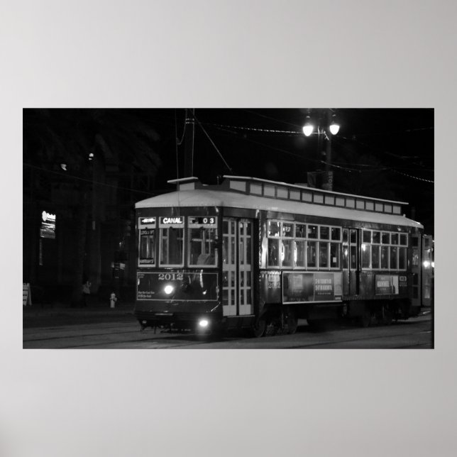 Canal Street Trolley (B&W) Poster (Vorne)