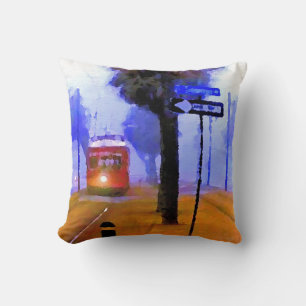 Canal Streetcar nebelig Morgen Kissen