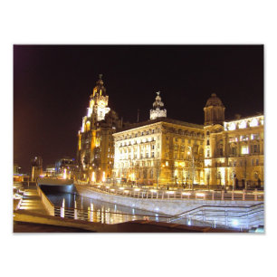 Canal & Three Graces, Pier Head, Liverpool, Verein Fotodruck