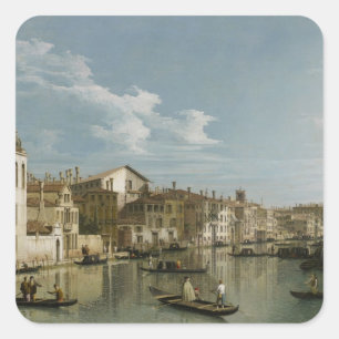 Canale Grande vom Palazzo Flangini bis zum Palazzo Quadratischer Aufkleber