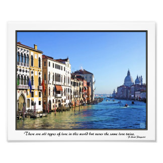 Canale Grande von Venedig mit Liebe-Zitat Fotodruck