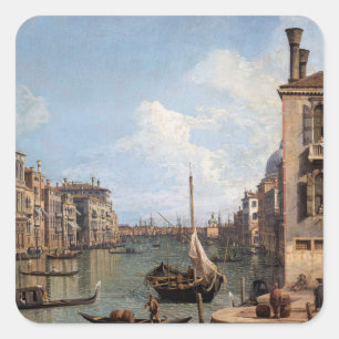 Canaletto Blick auf den Canal Grande Quadratischer Aufkleber