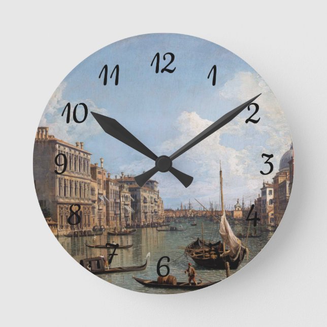 Canaletto Blick auf den Canal Grande Runde Wanduhr (Vorderseite)