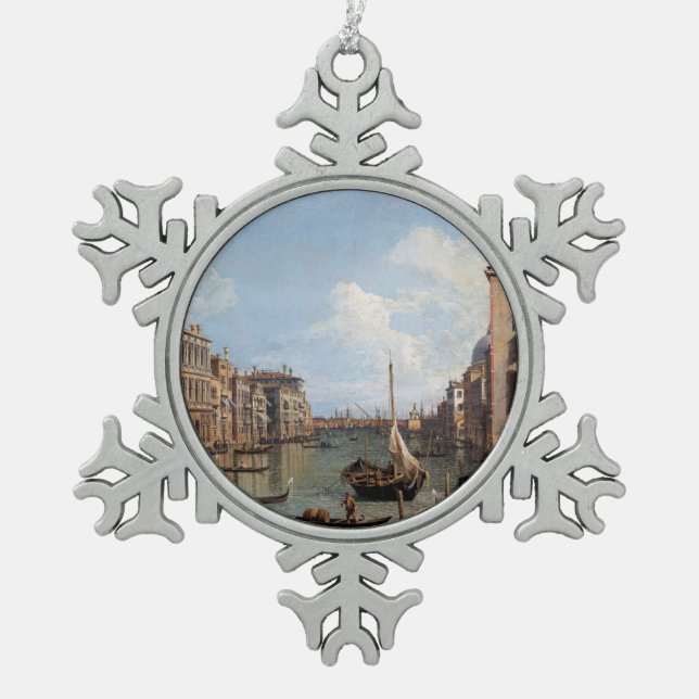 Canaletto Blick auf den Canal Grande Schneeflocken Zinn-Ornament (Vorderseite)