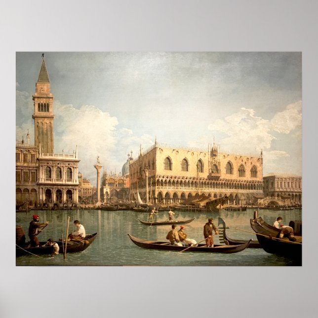 Canaletto Meisterwerk - Aussicht auf San Marco Ven Poster (Vorne)