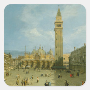 Canaletto   Piazza San Marco Quadratischer Aufkleber
