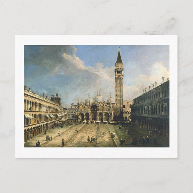 Canaletto Piazza San Marco Vintag Postkarte (Vorderseite)