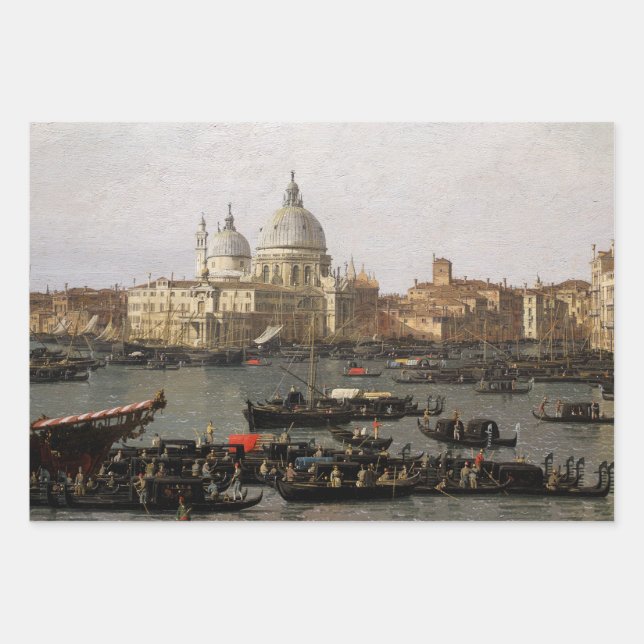 Canaletto Venedig, San Marco Basin Wrapping Pap Geschenkpapier Set (Vorderseite)