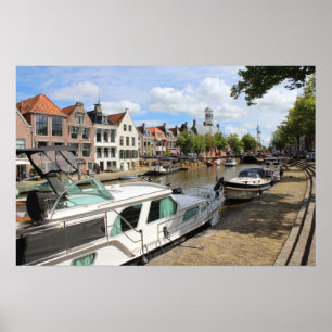 Canalside View, Dokkum, Niederlande Poster