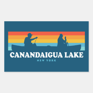 Canandaigua Lake New York Canoe Rechteckiger Aufkleber