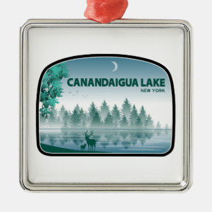 Canandaigua Lake New York Deer Ornament Aus Metall