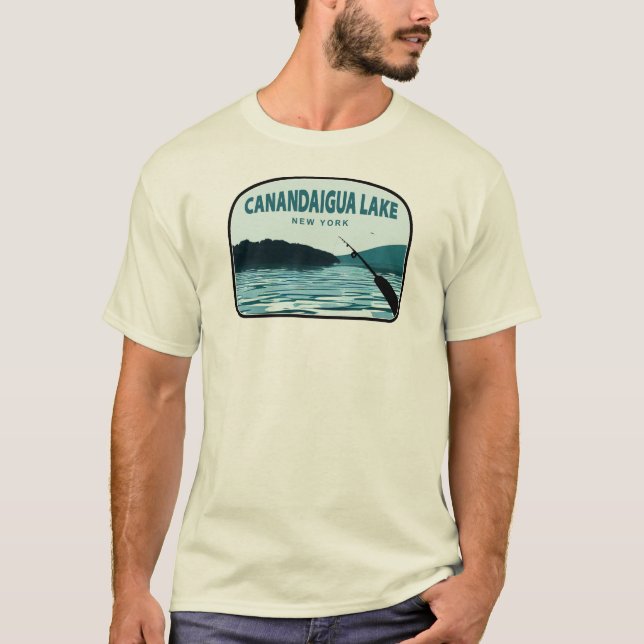 Canandaigua Lake New York Fishing Rod T-Shirt (Vorderseite)