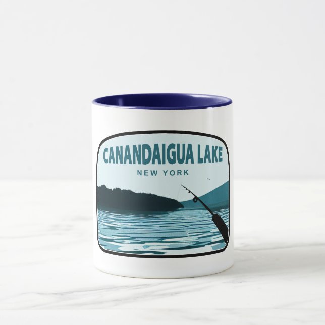 Canandaigua Lake New York Fishing Rod Tasse (Zentrum)