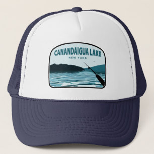 Canandaigua Lake New York Fishing Rod Truckerkappe