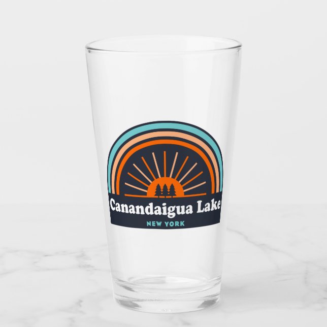 Canandaigua Lake New York Rainbow Glas (Vorderseite)