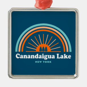 Canandaigua Lake New York Rainbow Ornament Aus Metall