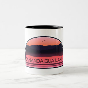 Canandaigua Lake New York Red Sunrise Zweifarbige Tasse