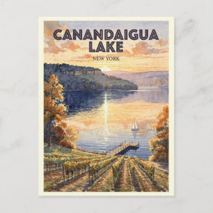 Canandaigua Lake New York Vintage Reise Postkarte