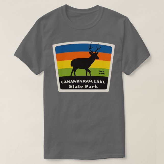 Canandaigua Lake Staat Park New York Roaming Deer T-Shirt (Design vorne)