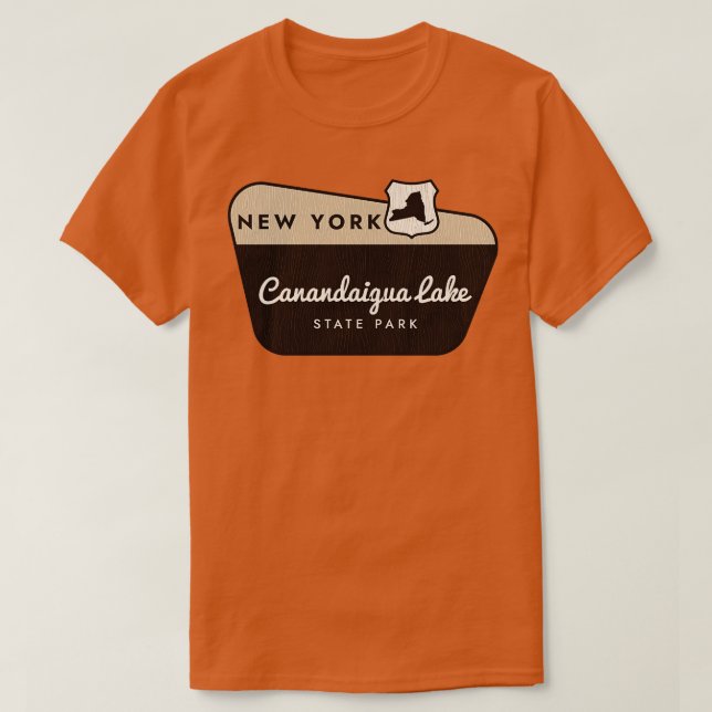 Canandaigua Lake Staat Park New York Welcome Sign T-Shirt (Design vorne)