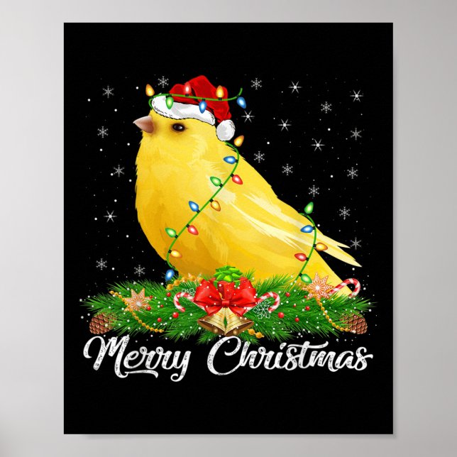 Canary Bird Lover Matching Weihnachtsmannmütze Can Poster (Vorne)