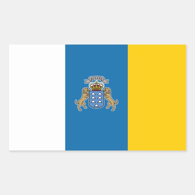 Canary* Insel-Flaggen-Aufkleber Rechteckiger Aufkleber (Vorderseite)