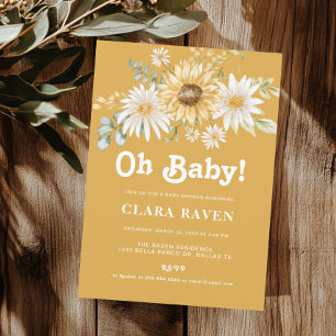 Canary Oh Baby Floral Baby Shower Einladung 