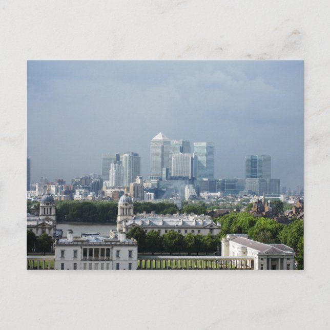 Canary Wharf Ansicht von Greenwich Postcard Postkarte (Vorderseite)