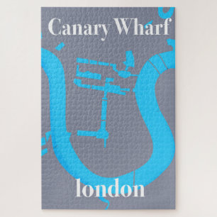 Canary Wharf London Karte Reiseplakat Puzzle
