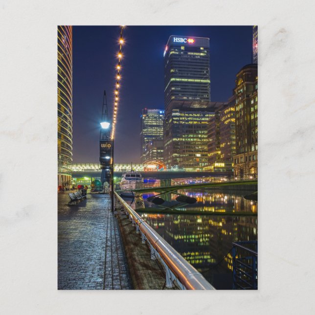 Canary Wharf, London, UK Postkarte (Vorderseite)