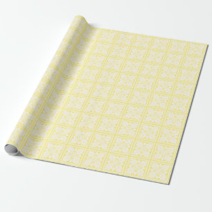 Canary Yellow Acorn and Leaf Tile Design Geschenkpapier