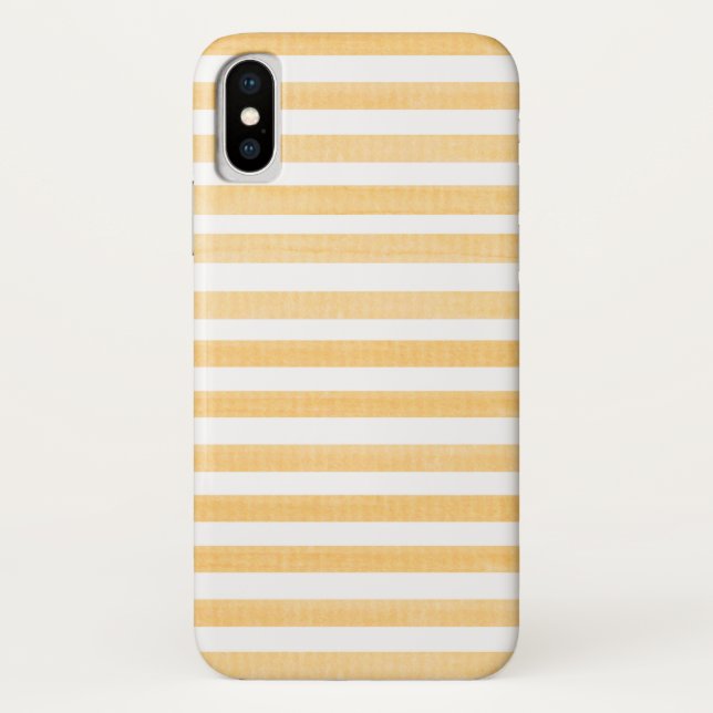 Canary Yellow and Stripe Apple iPhone X Case (Rückseite)