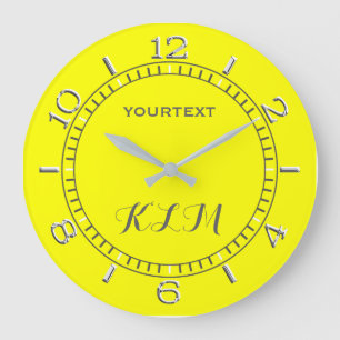 Canary Yellow Decor Dial Leicht Personalisiert Große Wanduhr