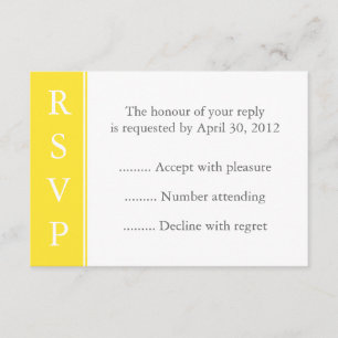 Canary Yellow Event-UAWG oder Antwortkarte RSVP Karte