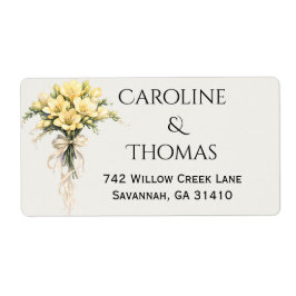 Canary Yellow Romantic Freesia Floral Wedding