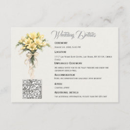 Canary Yellow Romantic Freesia Floral Wedding Begleitkarte